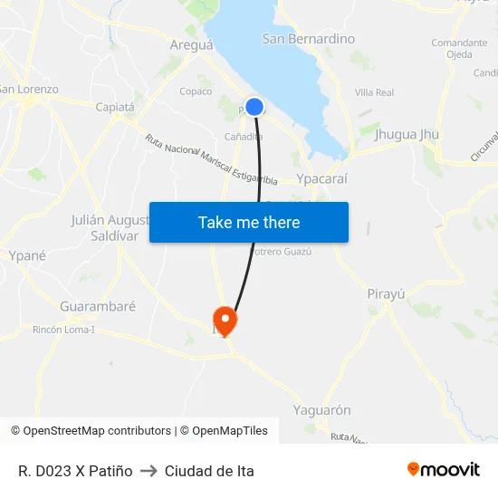 R. D023 X Patiño to Ciudad de Ita map