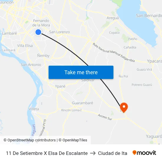 11 De Setiembre X Elsa De Escalante to Ciudad de Ita map