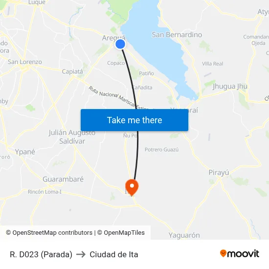 R. D023 (Parada) to Ciudad de Ita map