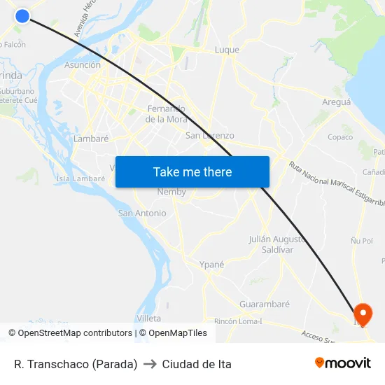 R. Transchaco (Parada) to Ciudad de Ita map