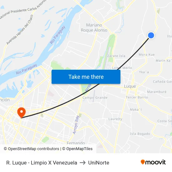 R. Luque - Limpio X Venezuela to UniNorte map