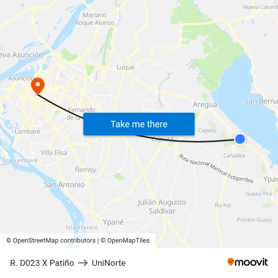 R. D023 X Patiño to UniNorte map