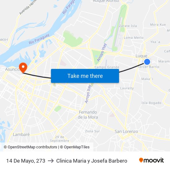 14 De Mayo, 273 to Clinica Maria y Josefa Barbero map