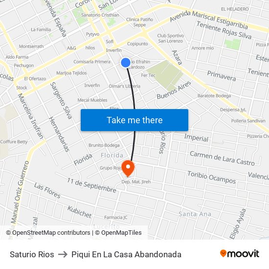 Saturio Rios to Piqui En La Casa Abandonada map