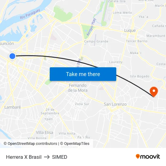 Herrera X Brasil to SIMED map
