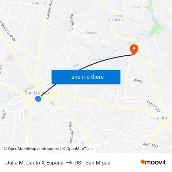 Julia M. Cueto X España to USF San Miguel map
