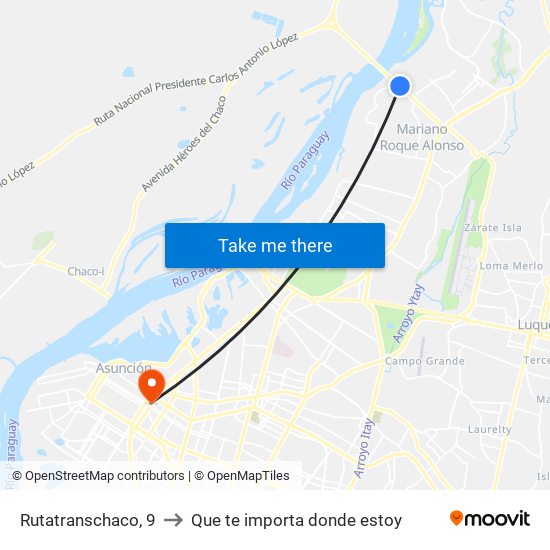 Rutatranschaco, 9 to Que te importa donde estoy map