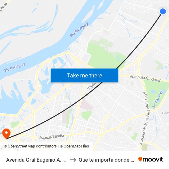 Avenida Gral.Eugenio A. Garay to Que te importa donde estoy map