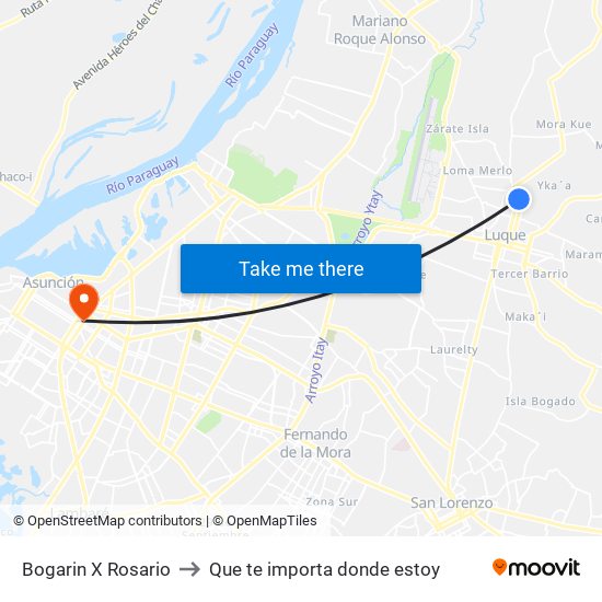 Bogarin X Rosario to Que te importa donde estoy map