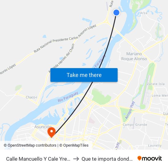 Calle Mancuello Y Cale Yrendague to Que te importa donde estoy map
