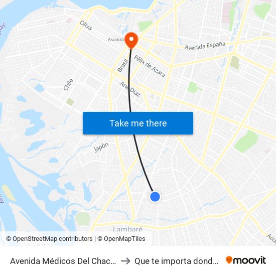 Avenida Médicos Del Chaco, 1560 to Que te importa donde estoy map