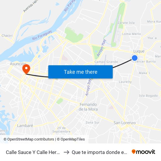 Calle Sauce Y Calle Herrera to Que te importa donde estoy map