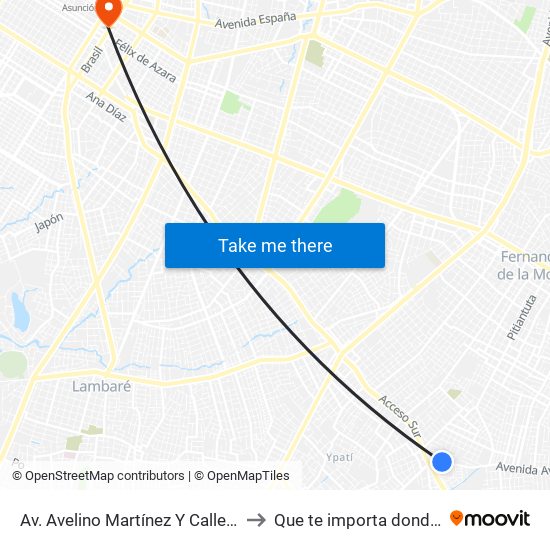 Av. Avelino Martínez Y Calle Corrales to Que te importa donde estoy map