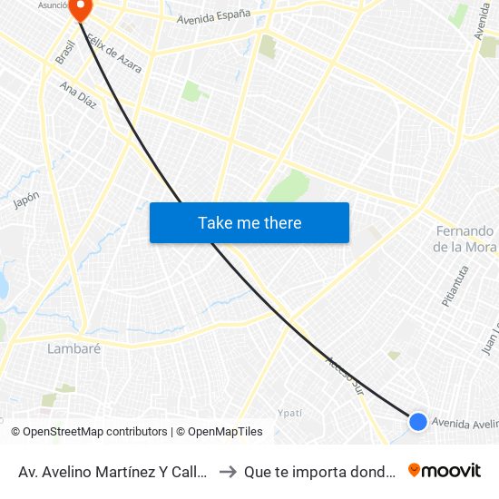 Av. Avelino Martínez Y Calle Troche to Que te importa donde estoy map