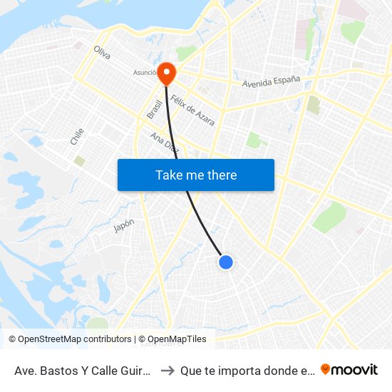 Ave. Bastos Y Calle Guirnalda to Que te importa donde estoy map