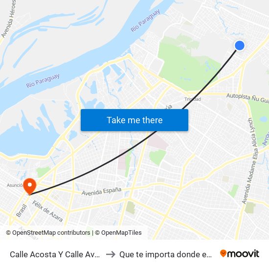 Calle Acosta Y Calle Aveiro to Que te importa donde estoy map