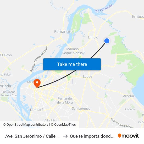 Ave. San Jerónimo / Calle Moreno to Que te importa donde estoy map