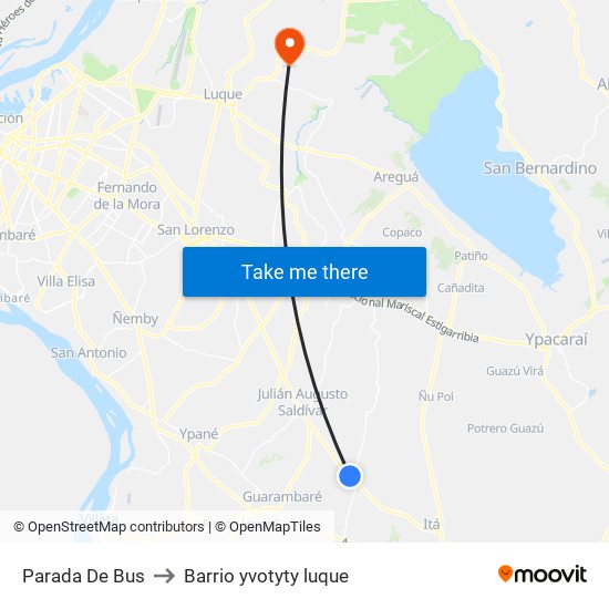 Parada De Bus to Barrio yvotyty luque map
