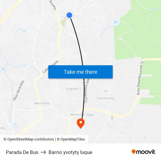 Parada De Bus to Barrio yvotyty luque map