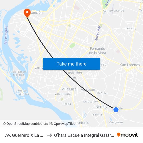 Av. Guerrero X La Lomita to O'hara Escuela Integral Gastronómica map