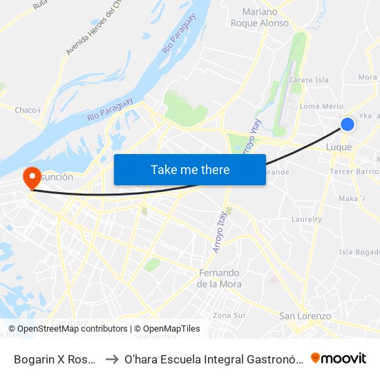 Bogarin X Rosario to O'hara Escuela Integral Gastronómica map