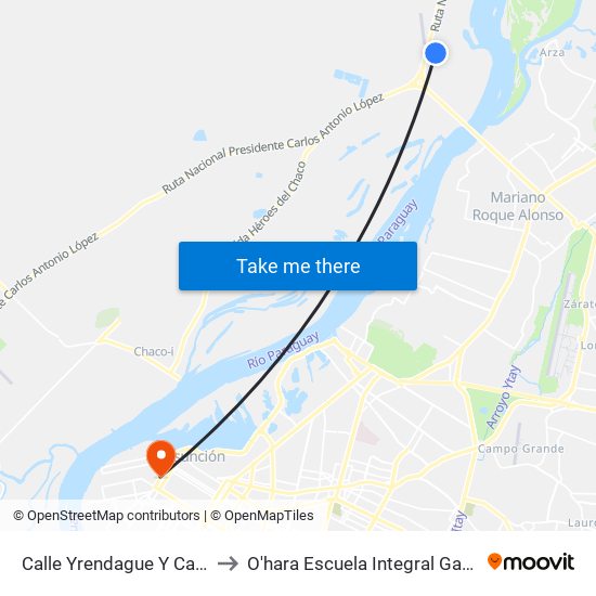Calle Yrendague Y Calle Fabián to O'hara Escuela Integral Gastronómica map