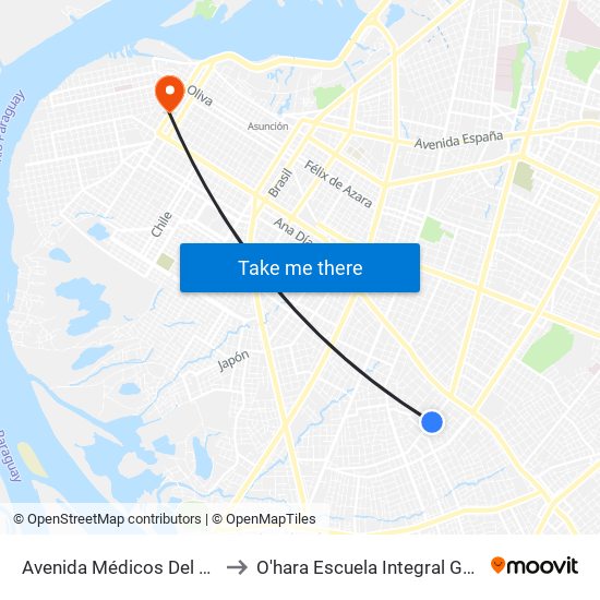 Avenida Médicos Del Chaco, 777 to O'hara Escuela Integral Gastronómica map