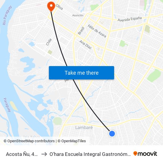 Acosta Ñu, 465 to O'hara Escuela Integral Gastronómica map