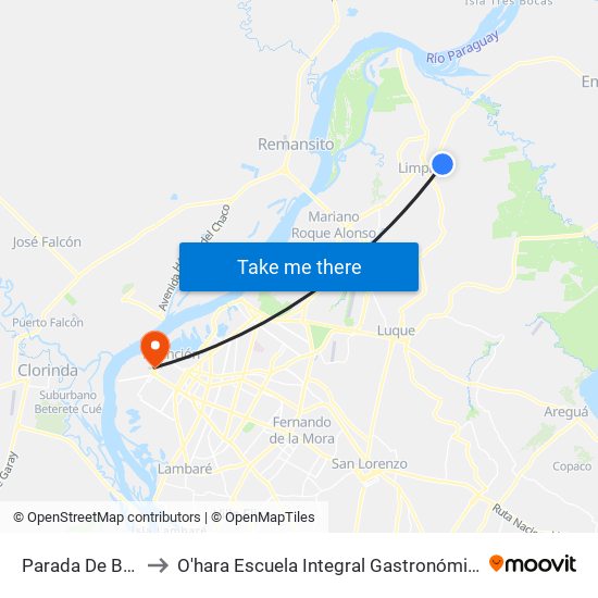Parada De Bus to O'hara Escuela Integral Gastronómica map