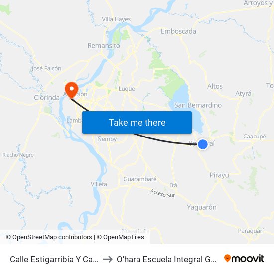 Calle Estigarribia Y Calle Gaboto to O'hara Escuela Integral Gastronómica map
