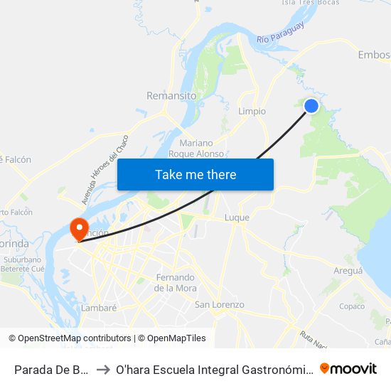 Parada De Bus to O'hara Escuela Integral Gastronómica map