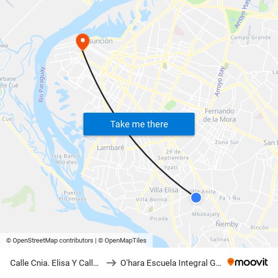 Calle Cnia. Elisa Y Calle San Pedro to O'hara Escuela Integral Gastronómica map