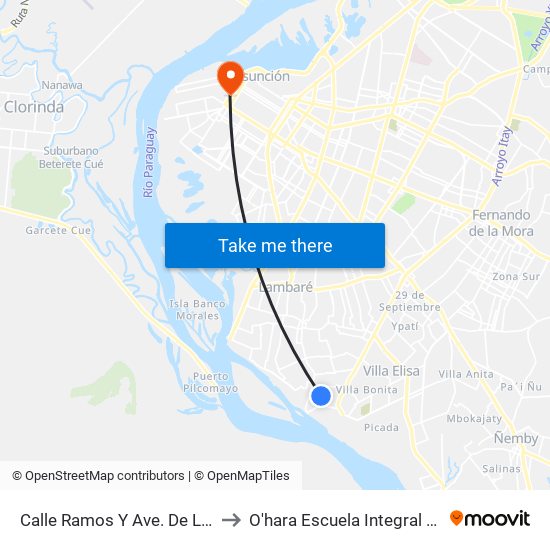 Calle Ramos Y Ave. De Los Carreteros to O'hara Escuela Integral Gastronómica map