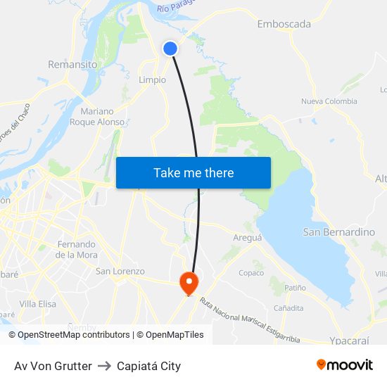 Av Von Grutter to Capiatá City map