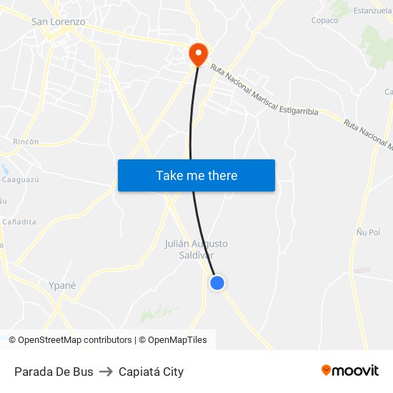 Parada De Bus to Capiatá City map