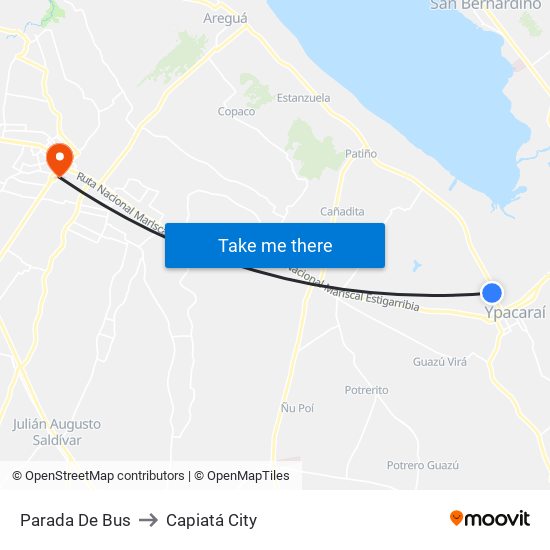 Parada De Bus to Capiatá City map