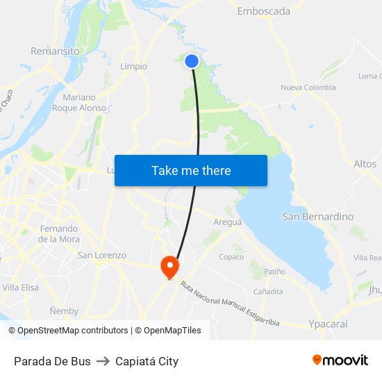 Parada De Bus to Capiatá City map