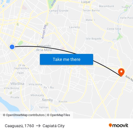 Caaguazú, 1760 to Capiatá City map