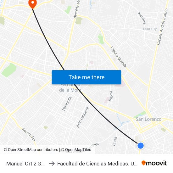 Manuel Ortiz Guerrero, 832 to Facultad  de Ciencias Médicas. Universidad del Pacífico map