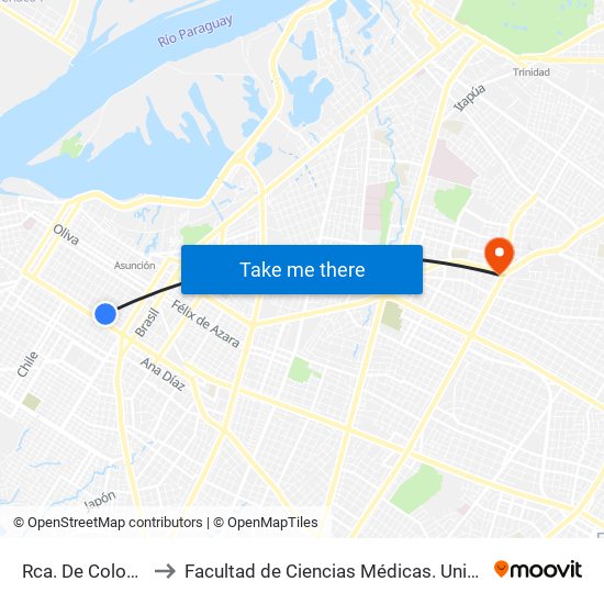 Rca. De Colombia, 733 to Facultad  de Ciencias Médicas. Universidad del Pacífico map