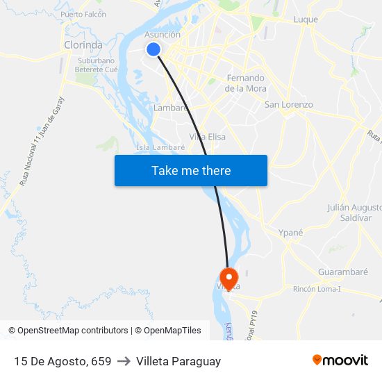 15 De Agosto, 659 to Villeta Paraguay map