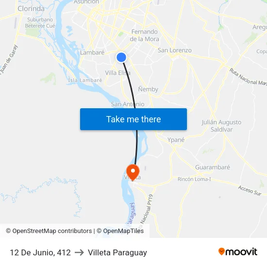 12 De Junio, 412 to Villeta Paraguay map