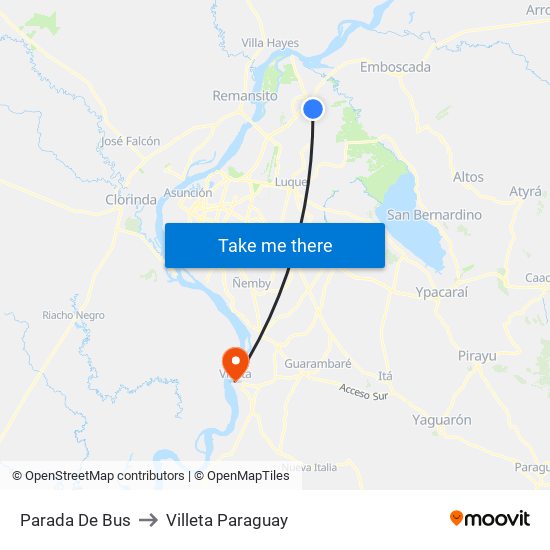 Parada De Bus to Villeta Paraguay map