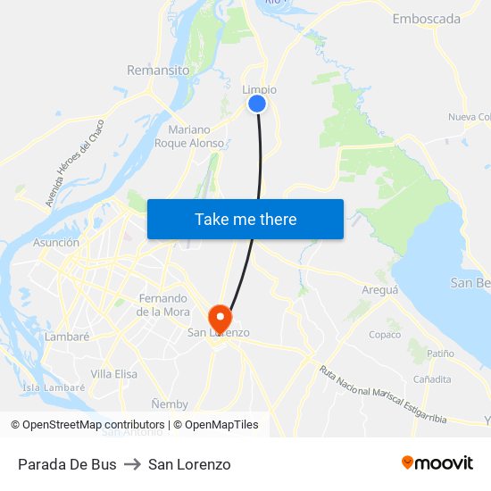 Parada De Bus to San Lorenzo map