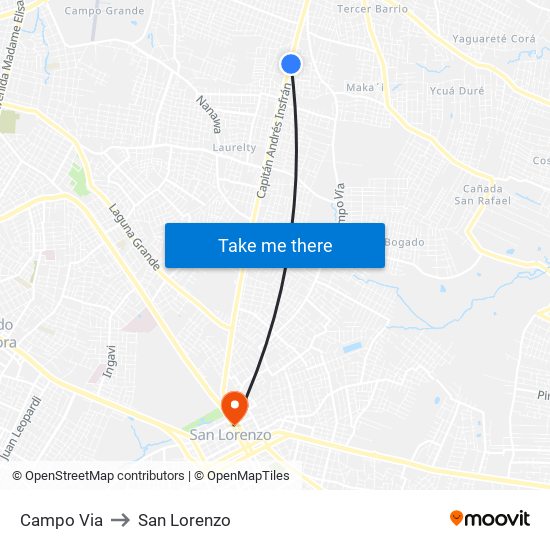 Campo Via to San Lorenzo map