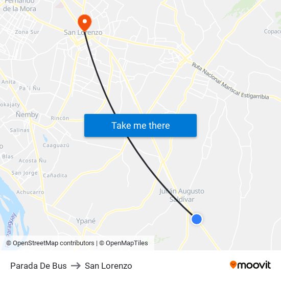 Parada De Bus to San Lorenzo map