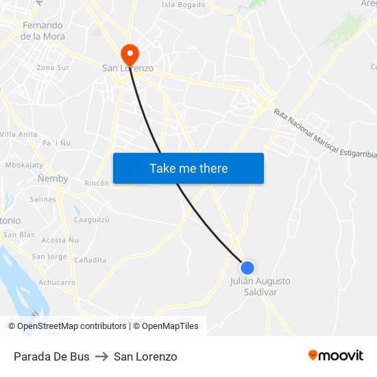 Parada De Bus to San Lorenzo map