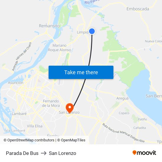 Parada De Bus to San Lorenzo map