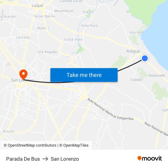 Parada De Bus to San Lorenzo map