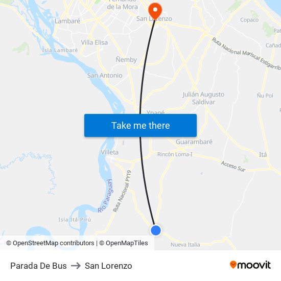 Parada De Bus to San Lorenzo map